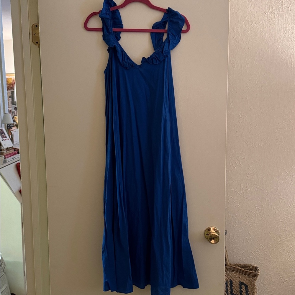 H&M Blue Ruffle Maxi Dress